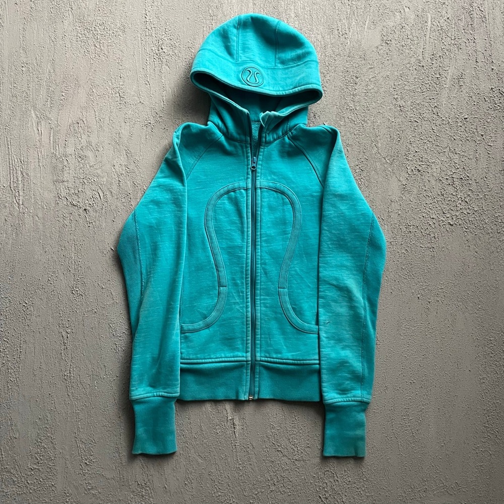 Lululemon Scuba Full Zip Hoodie Women Size 6 Teal Blue